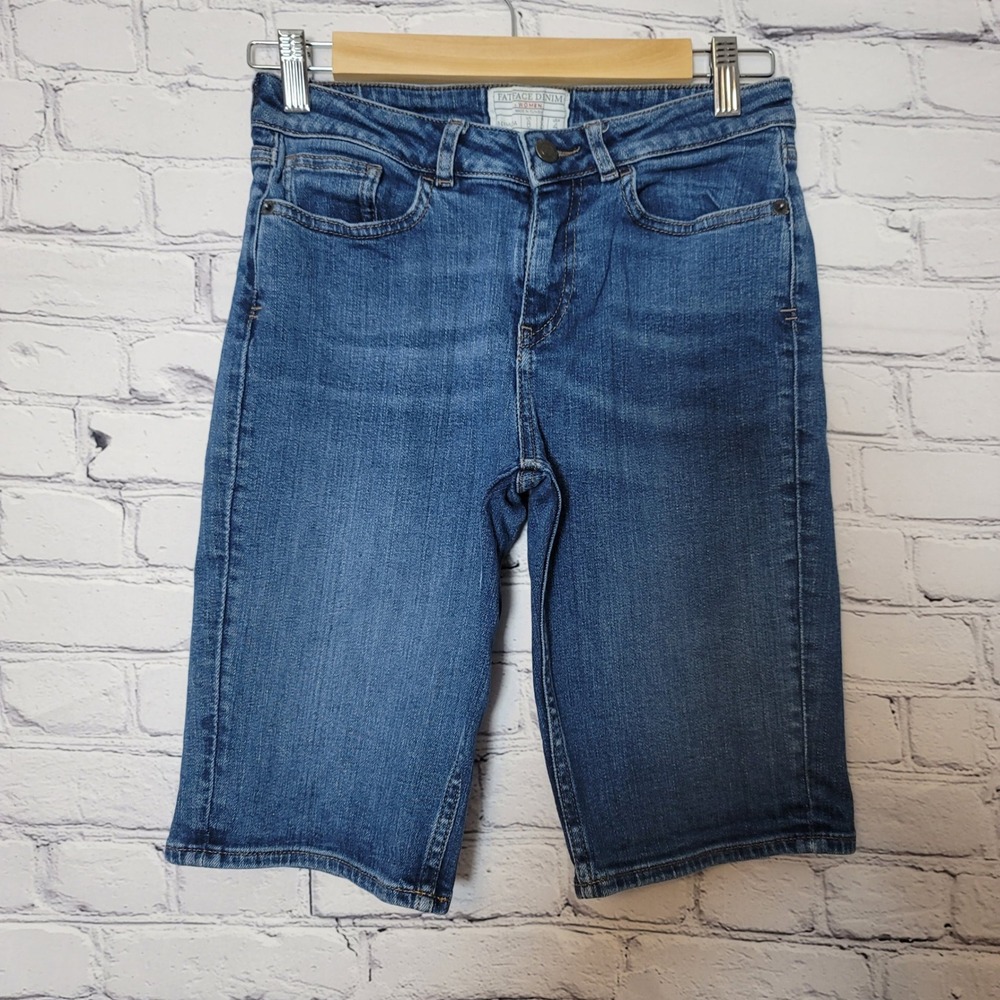 FatFace Denim Bermuda Shorts Womens 4 Blue Medium Wash Knee Length Jean Shorts